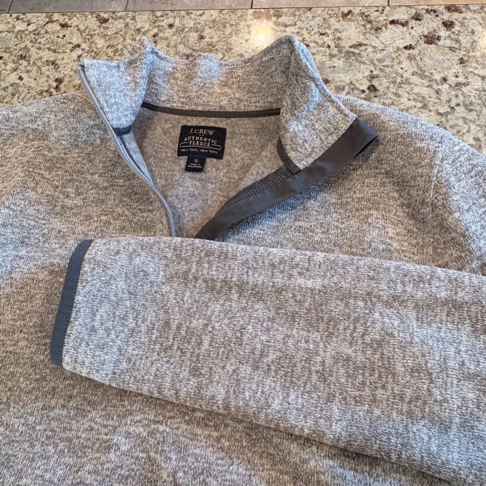 J Crew Authentic Fleece Womens S Gray Quarter Zip Pullover Minimalist Gorpcore